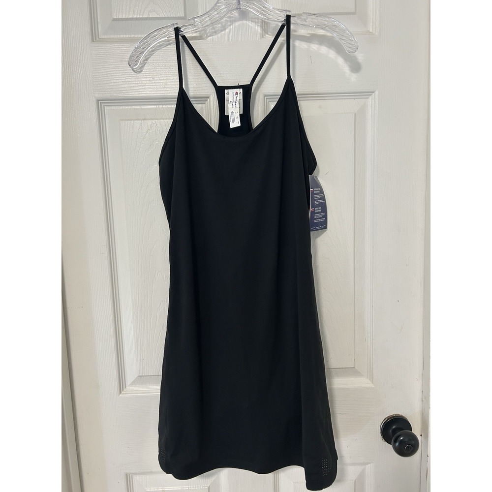 NEW Champion W3378 Womens Sport Dress, Black Medium SO COMFY C Logo On Back